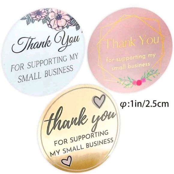 3 for 26 - 500 Thank You For Supporting My Small Business stickers - Picture 1 of 2